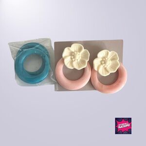 Vintage 80s Floral Hoop Convertible Earrings - Avon 1988 - NIB - RARE FIND